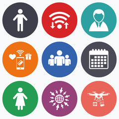 Businessman person icon. Group of people symbol.