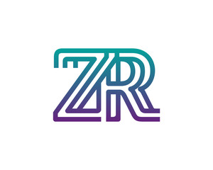 ZR lines letter logo