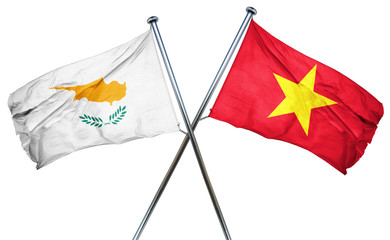 Cyprus flag with Vietnam flag, 3D rendering