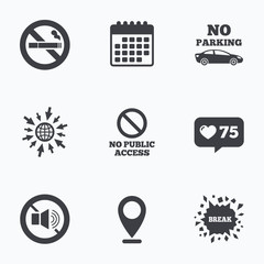 No Smoking, Sound. Private territory parking.