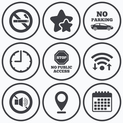 No Smoking, Sound. Private territory parking.