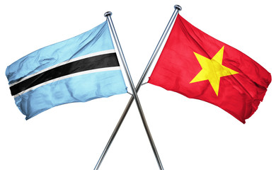 Botswana flag with Vietnam flag, 3D rendering