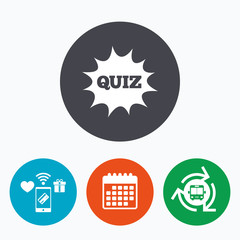 Quiz sign icon. Questions and answers game.