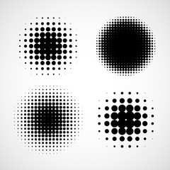 Abstract Halftone Backgrounds. Vector Set of Isolated Modern Design Element