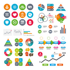 Online shopping, e-commerce and business icons.