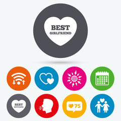 Valentine day love icons. Best girlfriend.