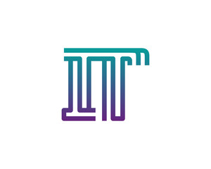 IT lines letter logo