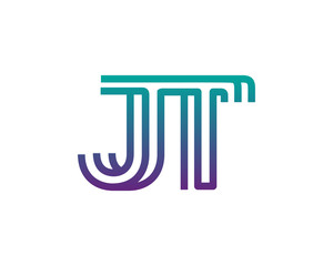 JT lines letter logo