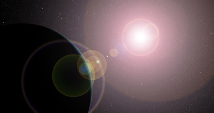 The sun bursts into view over Uranus' horizon and illuminates the surface. Data: NASA/JPL.