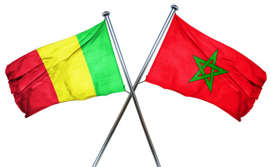 Mali flag with Morocco flag, 3D rendering
