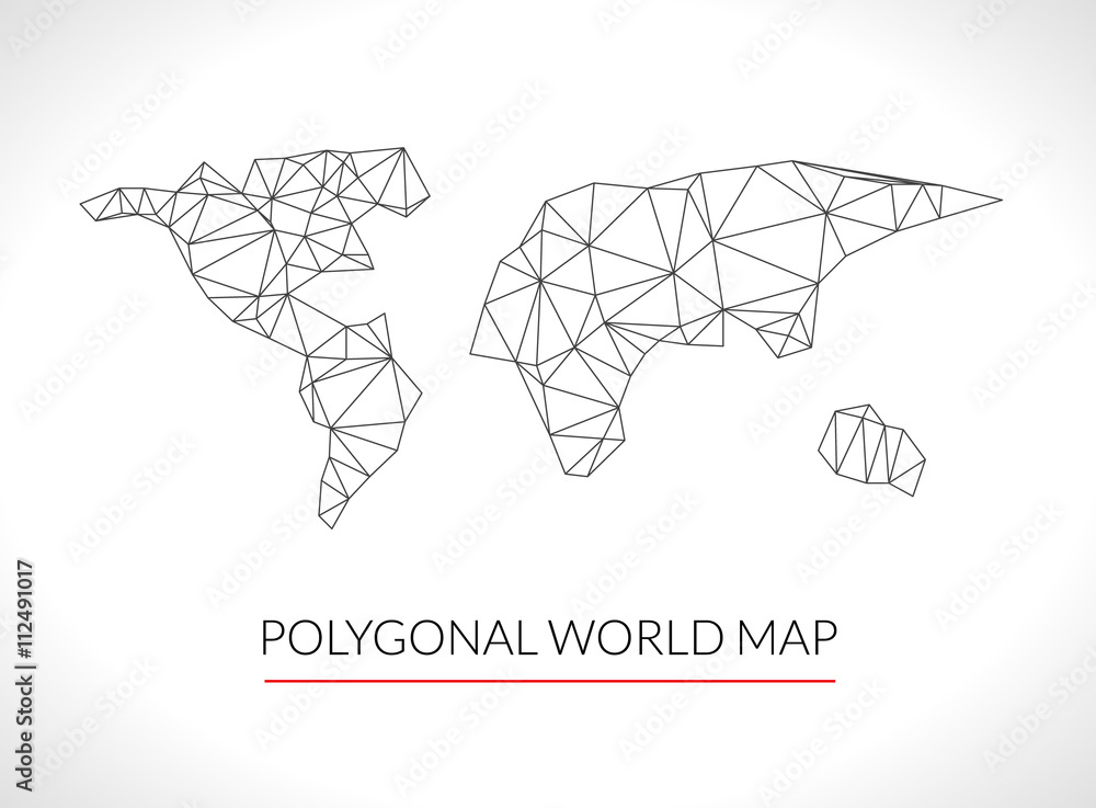 Poster world map background in polygonal 3d style. modern infographics. world map
