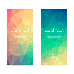 Set of polygonal triangular colorful geometric banners for innovate youth modern design