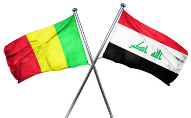 Mali flag with Iraq flag, 3D rendering