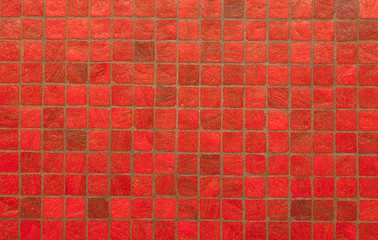 Red mosiac tile wall pattern and background seamless