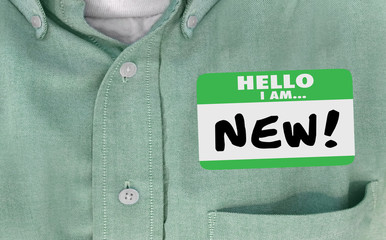 Hello I am New Words Sticker Name Tag 3d Illustration