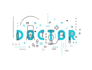 Medicine concept design doctor. Creative design elements for websites, mobile apps and printed materials. Medicine banner design