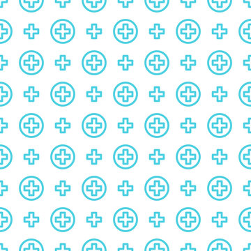 Seamless pattern vector ornament Cross and medicine.