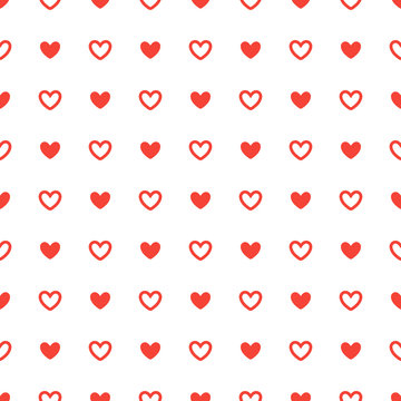Red heart seamless pattern ornament background vector.