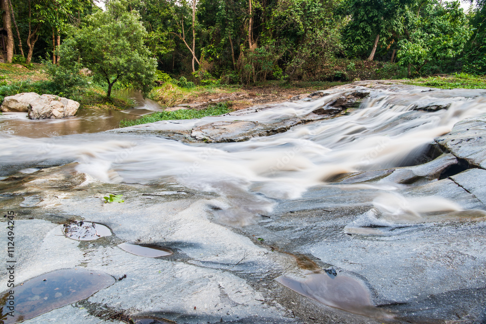 Poster Water Flowing at Mae Sa Waterfall