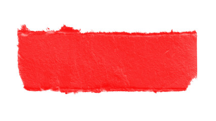 red ripped paper on white background