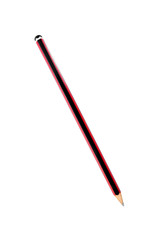 Red and black color pencil isolated on pure white background