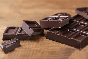 Dark chocolate, closeup