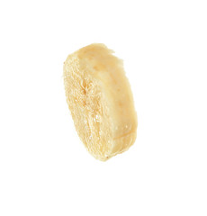 Piece of banana on white background
