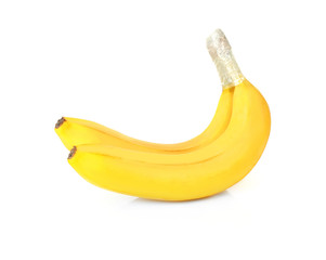 Fresh ripe bananas on white background