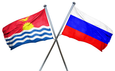 Kiribati flag with Russia flag, 3D rendering