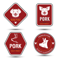 Pork label vector