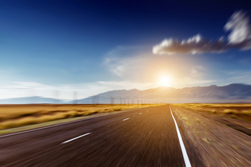 Naklejka premium straight road motion concept
