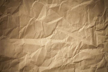 Old crumpled paper,  Brown crumpled paper texture for background
