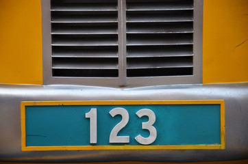 Number plate with 123 number © tang90246