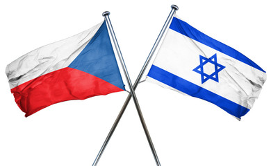 czechoslovakia flag with Israel flag, 3D rendering