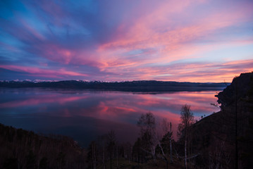 colorful sunset over Lake