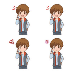 男の子　電話　イラスト