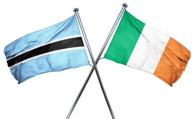 Botswana flag with Ireland flag, 3D rendering