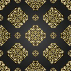 Oriental classic golden pattern. Seamless abstract background