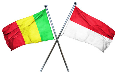 Mali flag with Indonesia flag, 3D rendering