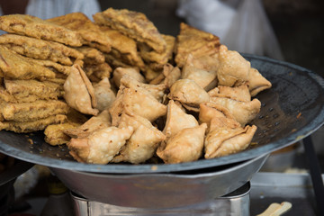 Spicy Samosas Being Sold