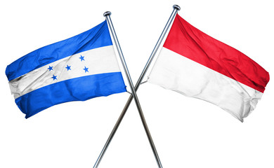 Honduras flag with Indonesia flag, 3D rendering