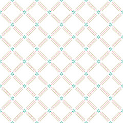 Fototapeta premium Geometric repeating vector ornament with diagonal dotted lines. Seamless abstract modern pattern