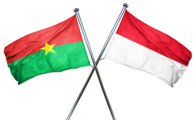 Fototapeta na wymiar Burkina Faso flag with Indonesia flag, 3D rendering