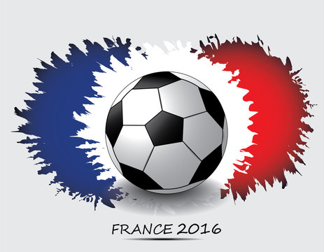Euro 2016 France football championship with soccer ball and fran