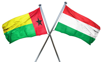 Guinea bissau flag with Hungary flag, 3D rendering