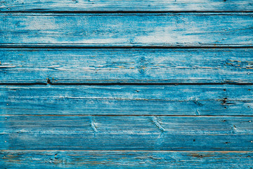 Old vintage blue wood panel background texture