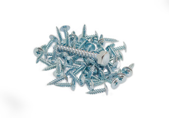 Pile of sheet metal screw and one lag bolt