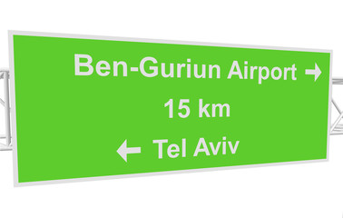 3dl illustration of a road sign with directions