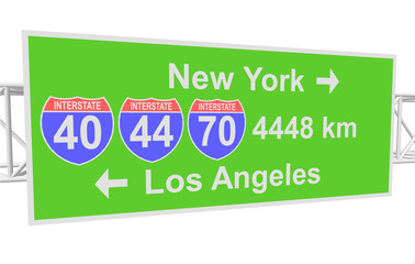 3dl illustration of a road sign with directions