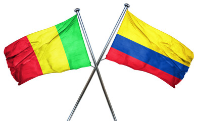 Mali flag with Colombia flag, 3D rendering